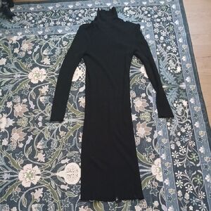 Elegant Black Turtleneck Dress